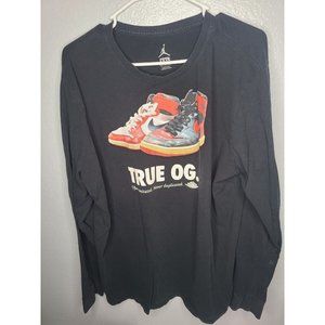 Nike Air Jordan 1 Retro High True OG  Long Sleeve Black Graphic Shirt Youth XXL